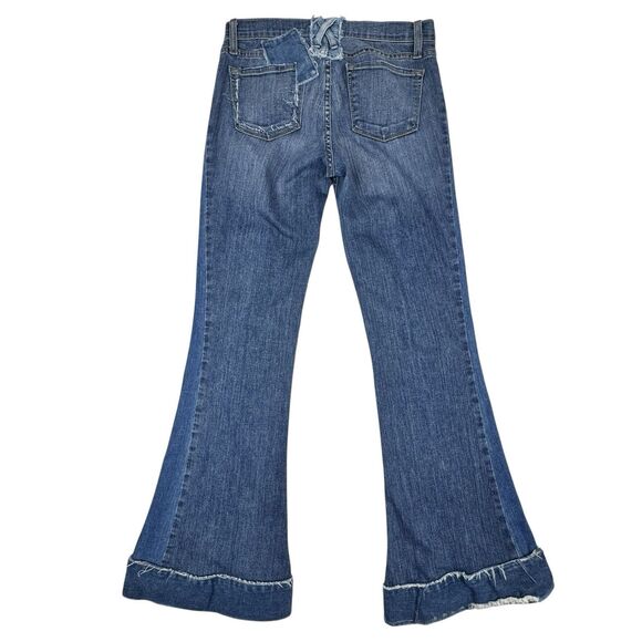 J Brand Womens Low Rise Flare Jeans 27 Patchwork Western Hippie Boho Bell Bottom - Picture 2 of 16